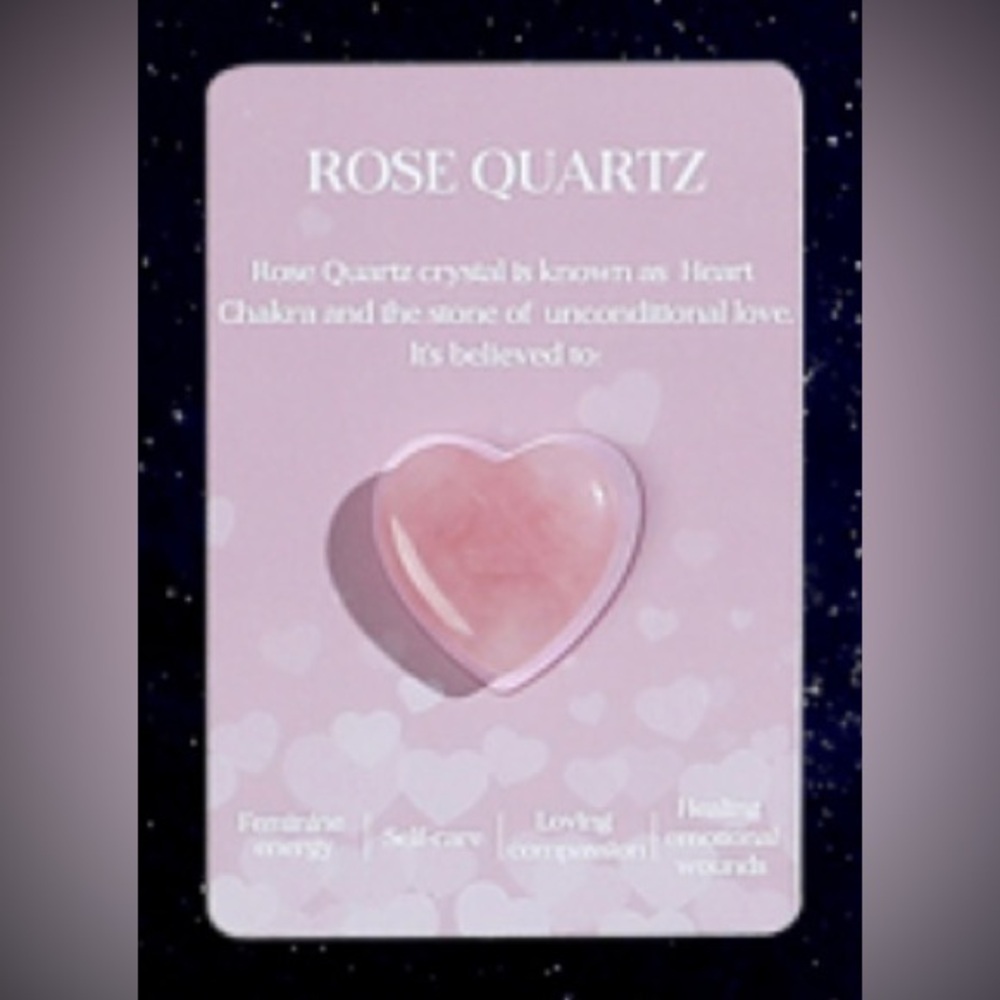 Natural heart shaped healing worry gemstone Rose Quartz balance meditation small